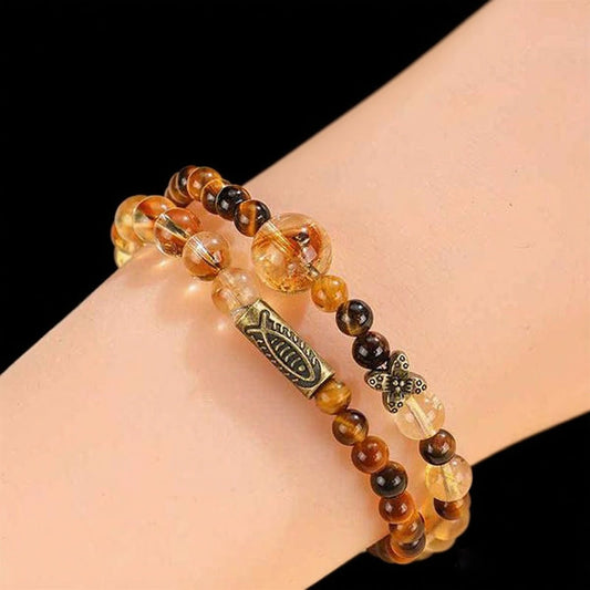 Lucky Wealth - Bringing Bracelet - Yellow Tower Crystal Koi Fish Bracelet - SHOP