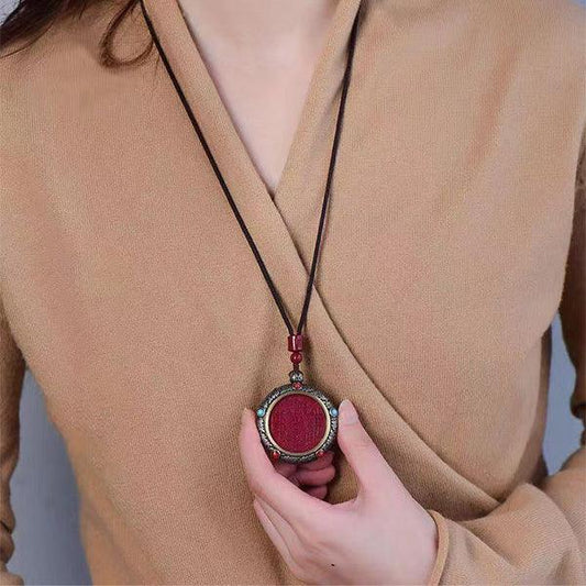 Protective Pendant - Purple Cinnabar Mountain Spirit Amulet Coin Pendant - SHOP