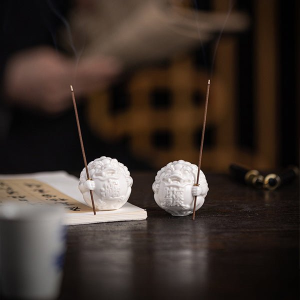 White Porcelain Pixiu Incense Holder - SHOP