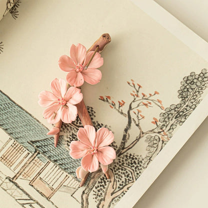 Pink Plum Blossom Ceramic Incense Holder