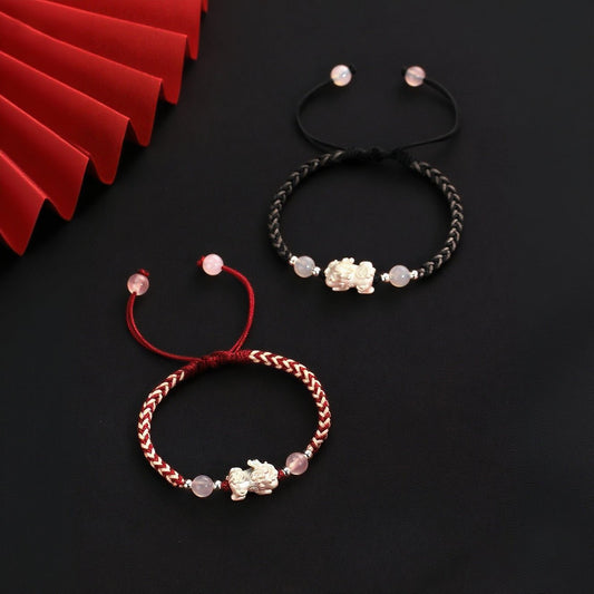 Feng Shui Pi Xiu Wealth - Bringing Bracelet - Red/Black String - SHOP