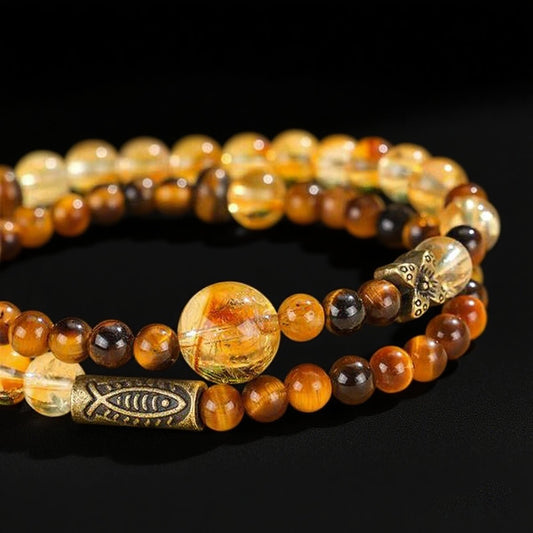 Lucky Wealth - Bringing Bracelet - Yellow Tower Crystal Koi Fish Bracelet - SHOP