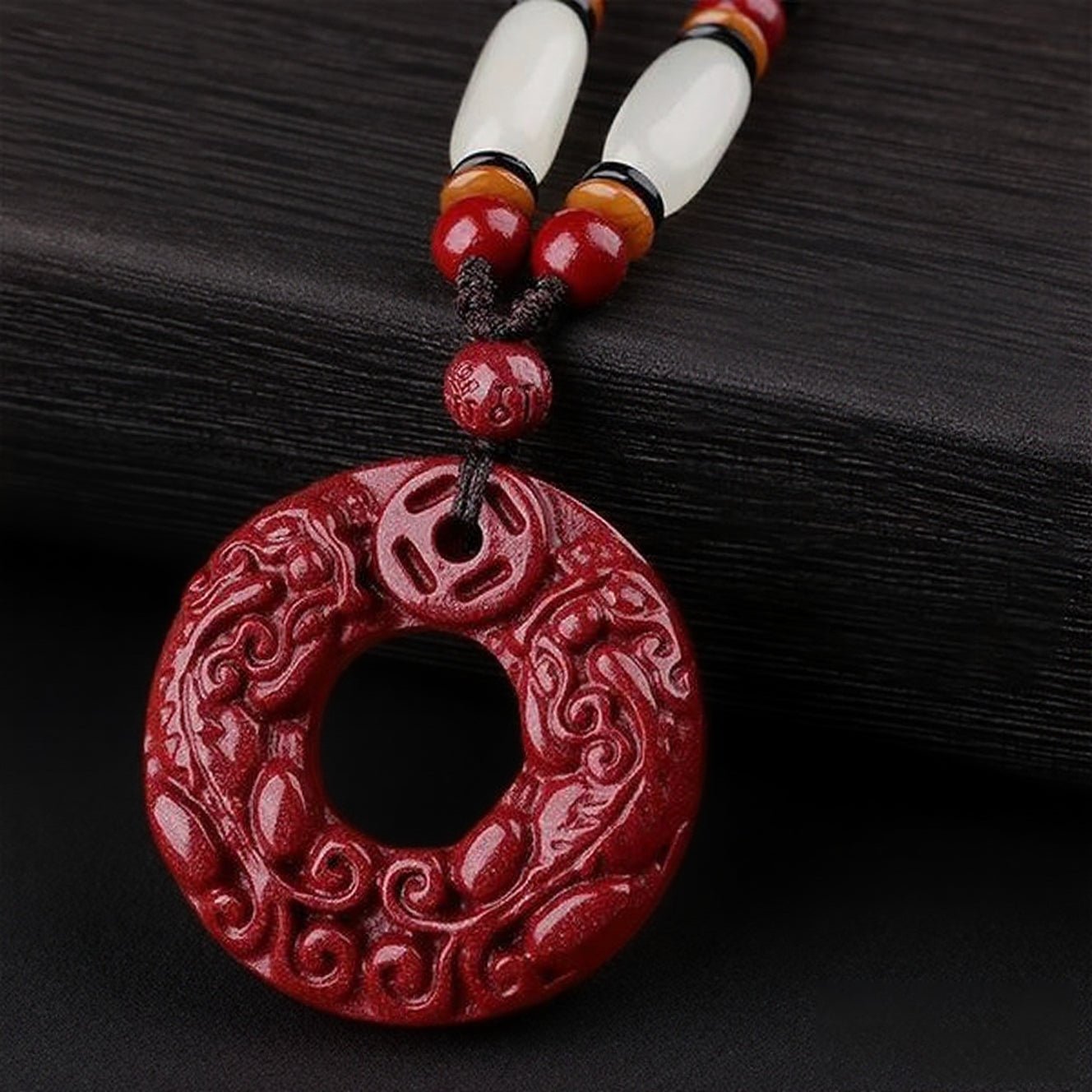 Peaceful Safety Pendant - Cinnabar Double Pi Xiu - SHOP