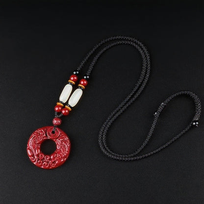 Peaceful Safety Pendant - Cinnabar Double Pi Xiu - SHOP