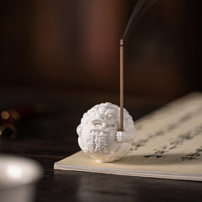 White Porcelain Pixiu Incense Holder - SHOP